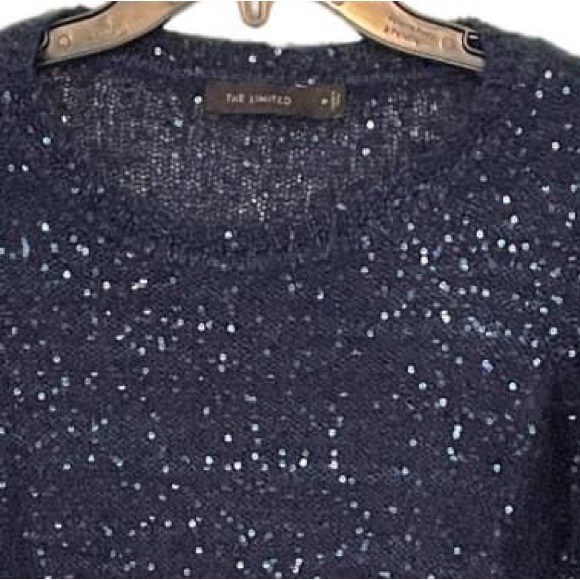 The Limited sweater, size Medium, blue silver sparkly, navy blue,Limited Sweater - Picture 13 of 16